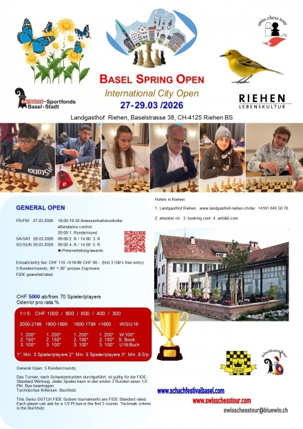 BASEL SPRING OPEN, 27-29.03.2026 - Schachfestival Basel